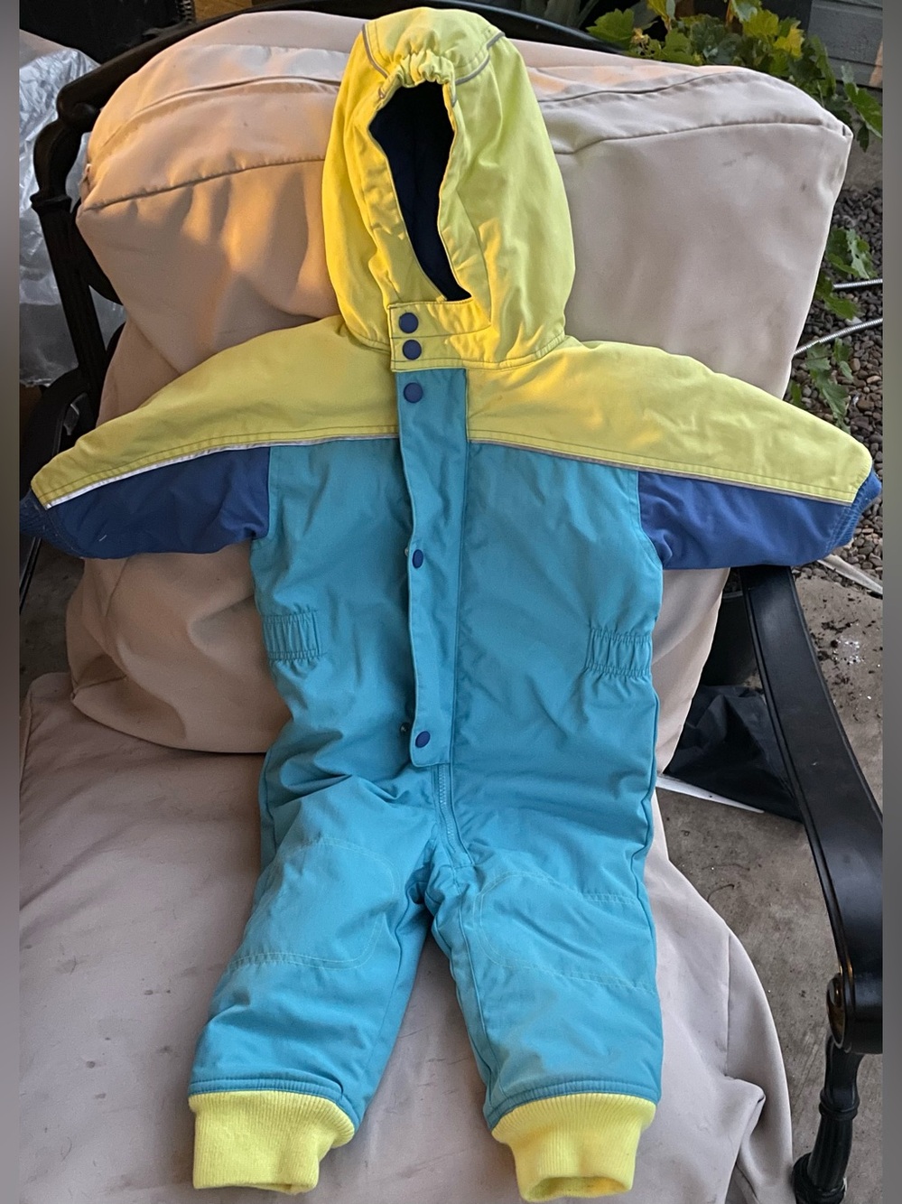 Bright Yellow and Aqua Toddler Snowsuit